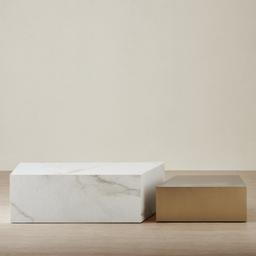 Thames Calacatta Oro - White Sintered Stone Rectangular Coffee Table