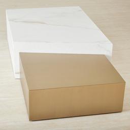 Thames Calacatta Oro - White Sintered Stone Rectangular Coffee Table