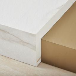 Thames Calacatta Oro - White Sintered Stone Rectangular Coffee Table