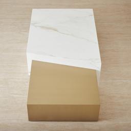 Thames Calacatta Oro - White Sintered Stone Rectangular Coffee Table