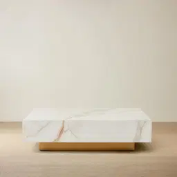 Thames Calacatta Oro - White Sintered Stone Square Coffee Table