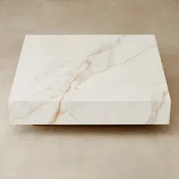 Thames Calacatta Oro - White Sintered Stone Square Coffee Table