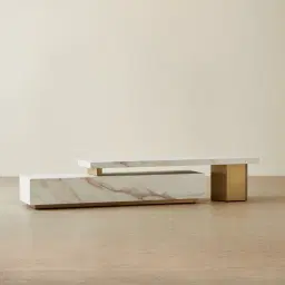 Thames Calacatta Oro - White Sintered Stone Entertainment Unit