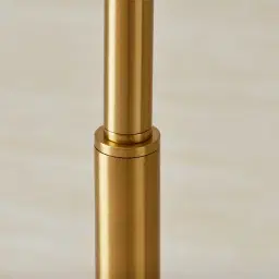 Jessa Brushed Gold Metal Floor Lamp - White Marble Base