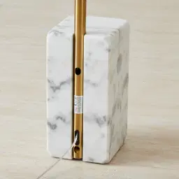Jessa Brushed Gold Metal Floor Lamp - White Marble Base