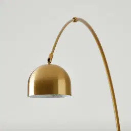 Jessa Brushed Gold Metal Floor Lamp - White Marble Base