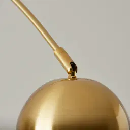 Jessa Brushed Gold Metal Floor Lamp - White Marble Base