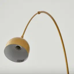 Jessa Brushed Gold Metal Floor Lamp - White Marble Base