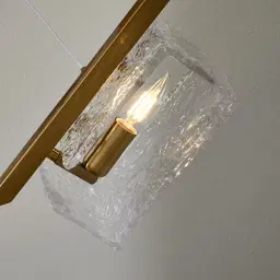 Minda Brushed Gold Glass Chandelier