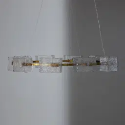 Minda Brushed Gold Glass Chandelier