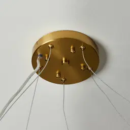 Minda Brushed Gold Glass Chandelier