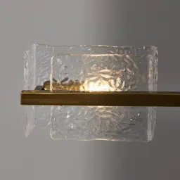 Ricci Brushed Gold Glass Chandelier