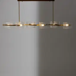 Ricci Brushed Gold Glass Chandelier