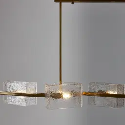 Ricci Brushed Gold Glass Chandelier