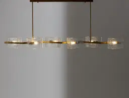 Ricci Brushed Gold Glass Chandelier