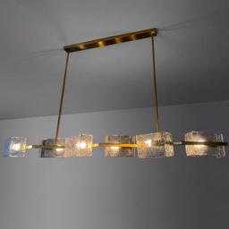 Ricci Brushed Gold Glass Chandelier