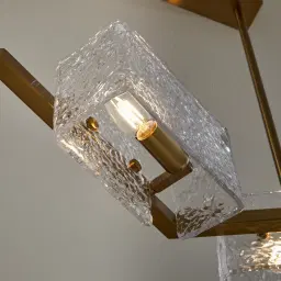 Ricci Brushed Gold Glass Chandelier