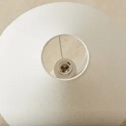 Anda Travertine Table Lamp - Beige Linen Lamp Shade