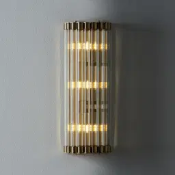Dave Brushed Gold Glass Rod Wall Lamp