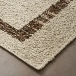 Genesis Ivory Brown Floor Rug - Extra Large 300cm x 350cm