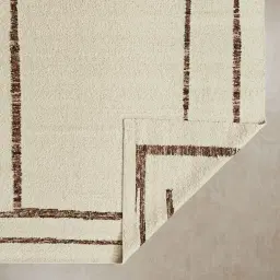 Genesis Ivory Brown Floor Rug - Extra Large 300cm x 350cm