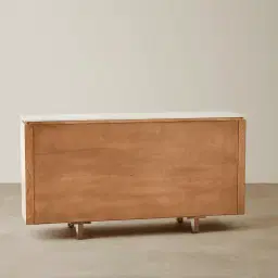 Portobello Light Brown Ash Veneer Sideboard - Pandora Brown Sintered Stone Top