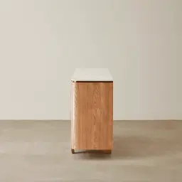 Portobello Light Brown Ash Veneer Sideboard - Pandora Brown Sintered Stone Top