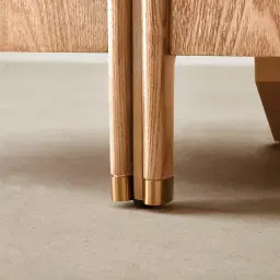 Portobello Light Brown Ash Veneer Sideboard - Pandora Brown Sintered Stone Top