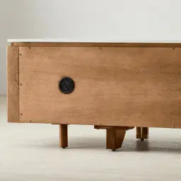 Portobello Toffee Brown Ash Veneer Entertainment Unit - Pandora Brown Sintered Stone Top