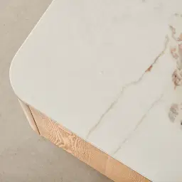 Portobello Light Brown Ash Veneer Entertainment Unit - Pandora Brown Sintered Stone Top