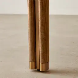 Portobello Toffee Brown Ash Veneer Side Table - Pandora Brown Sintered Stone Top