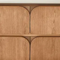 Portobello Light Brown Ash Veneer Dresser - Pandora Brown Sintered Stone Top