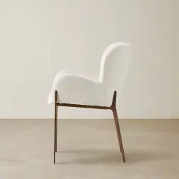 Milana Fusion Grey Fabric Dining Chair - Brushed Bronze Legs