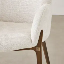 Milana Fusion Grey Fabric Dining Chair - Brushed Bronze Legs