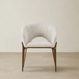 Polina Dove Grey Fabric Dining Chair - Brushed Bronze Legs