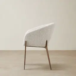 Polina Dove Grey Fabric Dining Chair - Brushed Bronze Legs