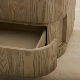 Terzetto Pandora Brown Sintered Stone 3-Drawer Bedside Table - Medium Brown Wood
