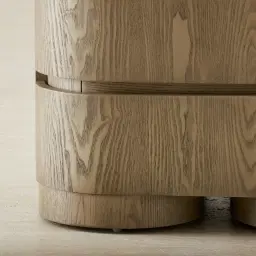 Terzetto Pandora Brown Sintered Stone 3-Drawer Bedside Table - Medium Brown Wood