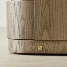 Terzetto Pandora Brown Sintered Stone 3-Drawer Bedside Table - Medium Brown Wood