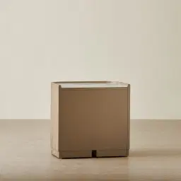 Terzetto Pandora Brown Sintered Stone 3-Drawer Bedside Table - Medium Brown Wood