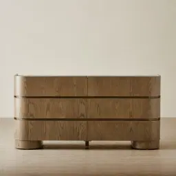 Terzetto Pandora Brown Sintered Stone 6-Drawer Dresser - Medium Brown Wood