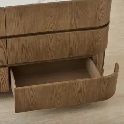 Terzetto Pandora Brown Sintered Stone 6-Drawer Dresser - Medium Brown Wood