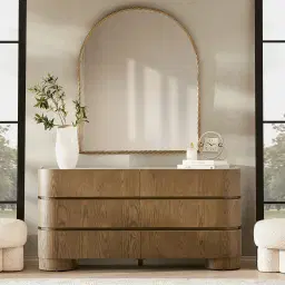 Terzetto Pandora Brown Sintered Stone 6-Drawer Dresser - Medium Brown Wood