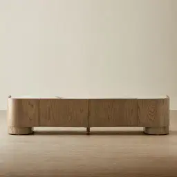 Terzetto Pandora Brown Sintered Stone Entertainment Unit - Medium Brown Wood