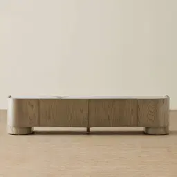 Terzetto Pandora Brown Sintered Stone Entertainment Unit - Medium Brown Wood