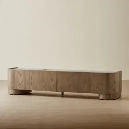 Terzetto Pandora Brown Sintered Stone Entertainment Unit - Medium Brown Wood