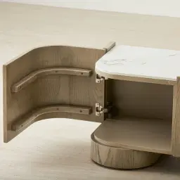 Terzetto Pandora Brown Sintered Stone Entertainment Unit - Medium Brown Wood