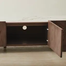 Terzetto Pandora Brown Sintered Stone Entertainment Unit - Dark Brown Wood