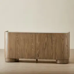 Terzetto Pandora Brown Sintered Stone 4-Door Sideboard - Medium Brown Wood