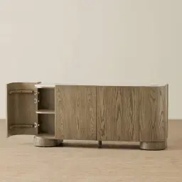 Terzetto Pandora Brown Sintered Stone 4-Door Sideboard - Medium Brown Wood